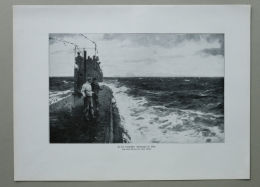Marine / U-Boot Unterseeboot / Schottische Inselgruppe St. Kilda / Claus Bergen / 1914-1918 / 1920er Jahre / 1. Weltkrieg 1.WK WWI / Patriotik Kunst Druck